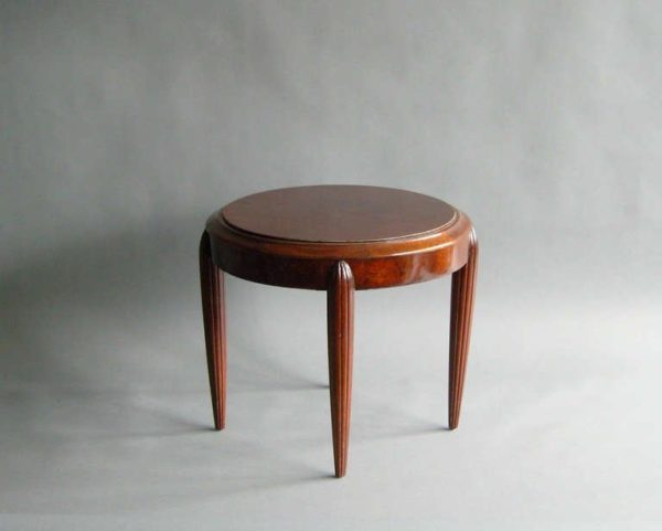 A Small French Art Deco round  Mahogany side table - Image 4