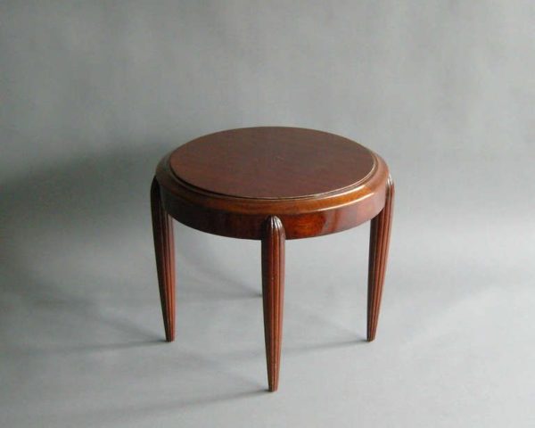 A Small French Art Deco round  Mahogany side table - Image 6