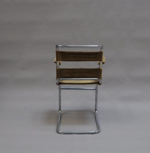 Set of Four French 1940s Tubular, Chrome Frame Chairs - Image 2