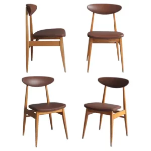 4 French 1950s Dining or Side Chairs