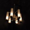 Fine French Art Deco Chrome and Glass Chandelier by Petitot
