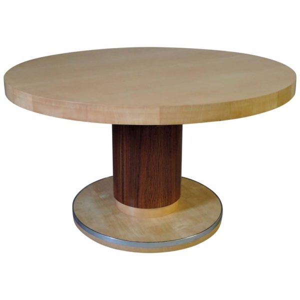 A Fine Round Art Deco Extendable Dining Table by De Coene