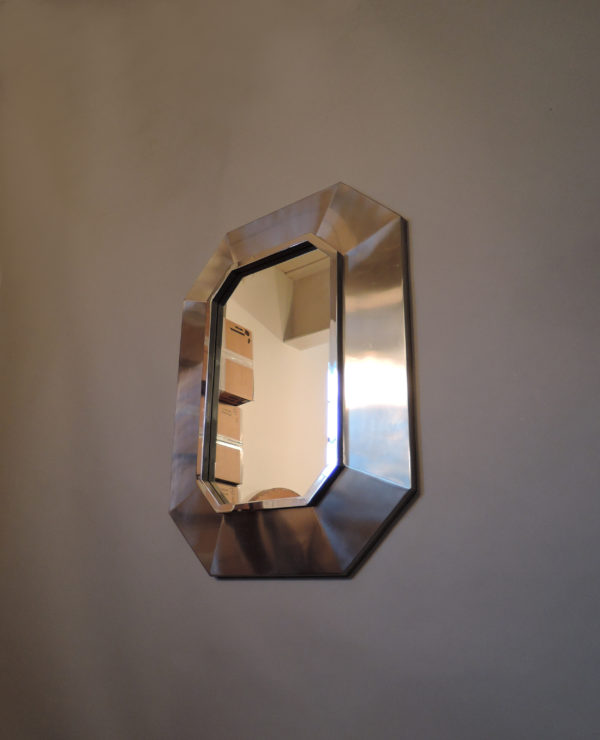 A Fine French 1970's Stainless Steel Framed Mirror - Image 4