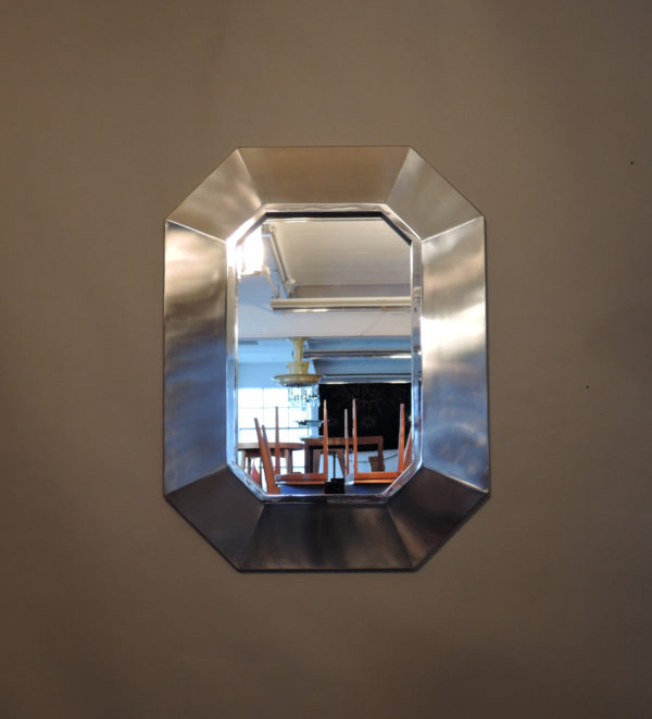 A Fine French 1970's Stainless Steel Framed Mirror - Image 5