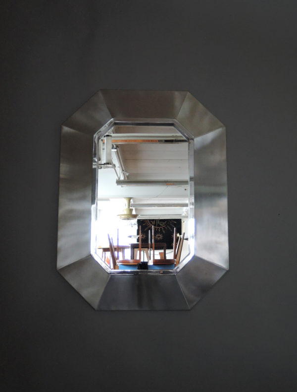 A Fine French 1970's Stainless Steel Framed Mirror - Image 6