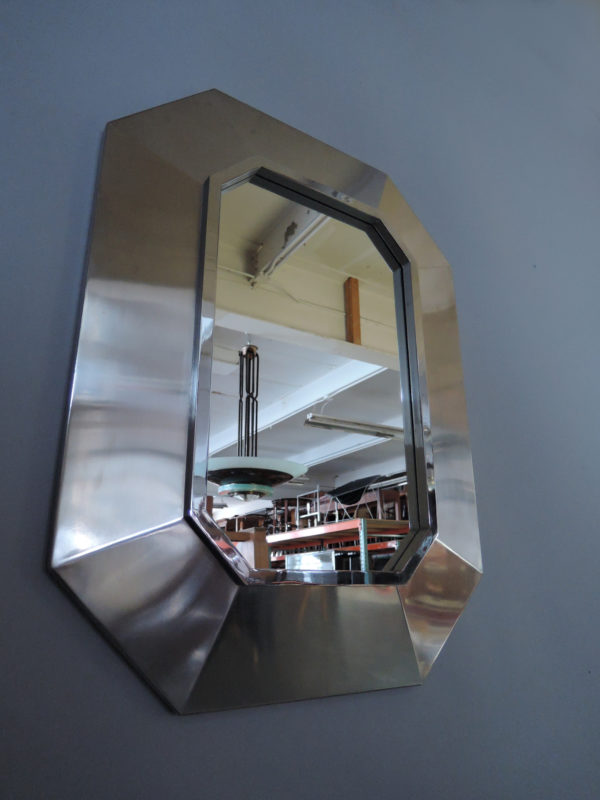 A Fine French 1970's Stainless Steel Framed Mirror - Image 7