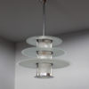 A Fine French 1930's Modernist Chrome and Glass Chandelier by Genet et Michon