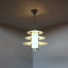 A Fine French 1930's Modernist Chrome and Glass Chandelier by Genet et Michon