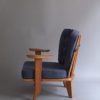 Pair of French 1950s Oak Armchairs by Guillerme & Chambron