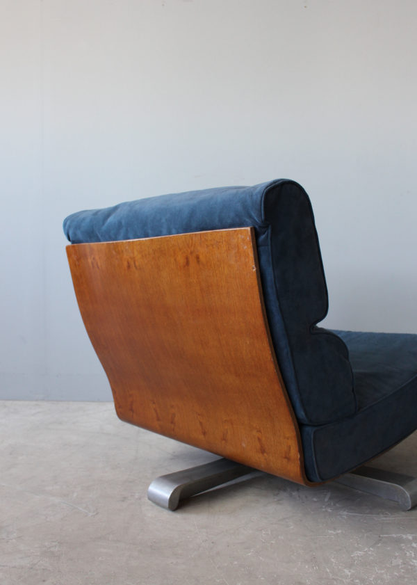 4 French 1970's Swivel Lounge Chairs by Tito Agnolli & Steiner - Image 8