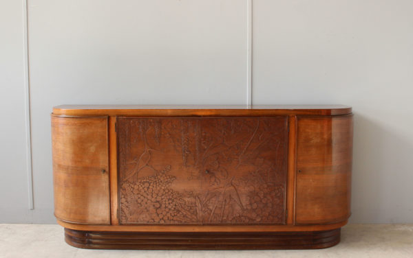 Fine French Art Deco Sideboard with Two Carved Center Doors by Maison Guerin - Image 10