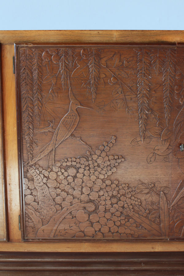 Fine French Art Deco Sideboard with Two Carved Center Doors by Maison Guerin - Image 7