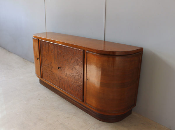 Fine French Art Deco Sideboard with Two Carved Center Doors by Maison Guerin - Image 3