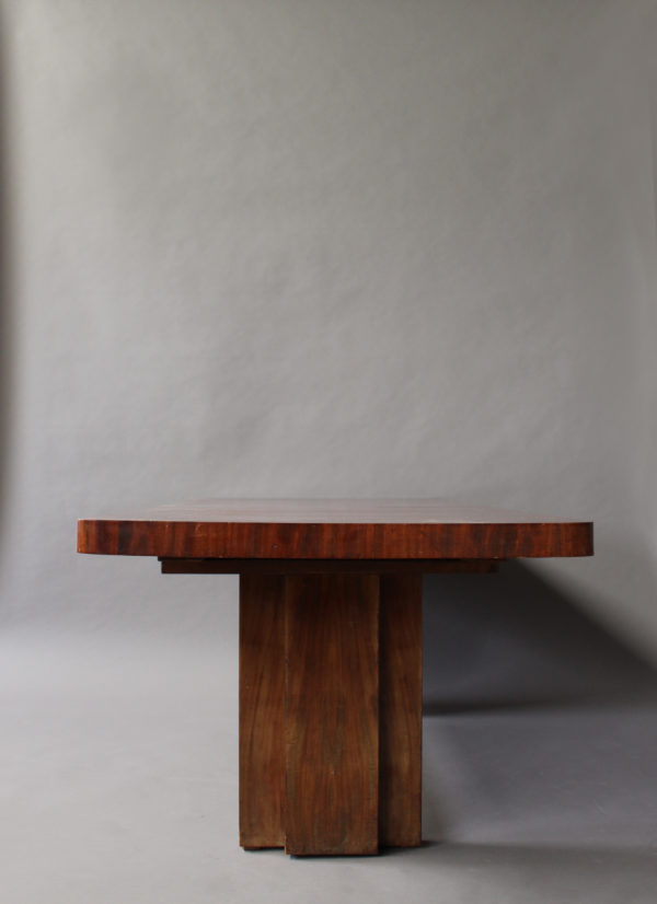 A Fine French Art Deco Modernist Mahogany Dining Table - Image 4