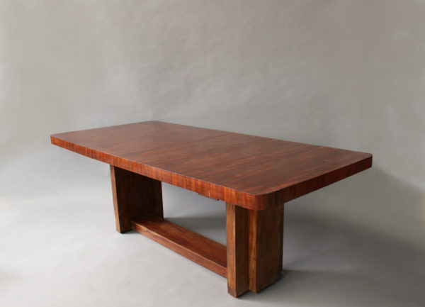 A Fine French Art Deco Modernist Mahogany Dining Table - Image 3