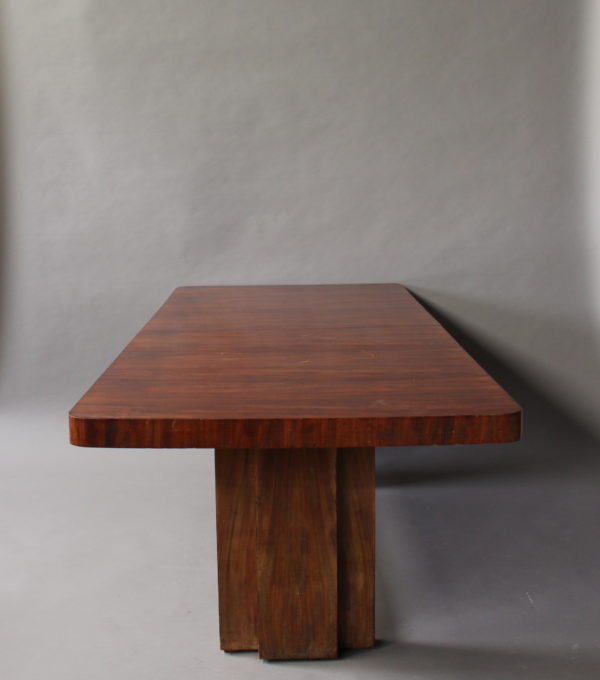 A Fine French Art Deco Modernist Mahogany Dining Table - Image 5