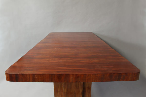 A Fine French Art Deco Modernist Mahogany Dining Table - Image 6