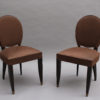 Set of Six Fine French Art Deco Ebonized Dining Chairs