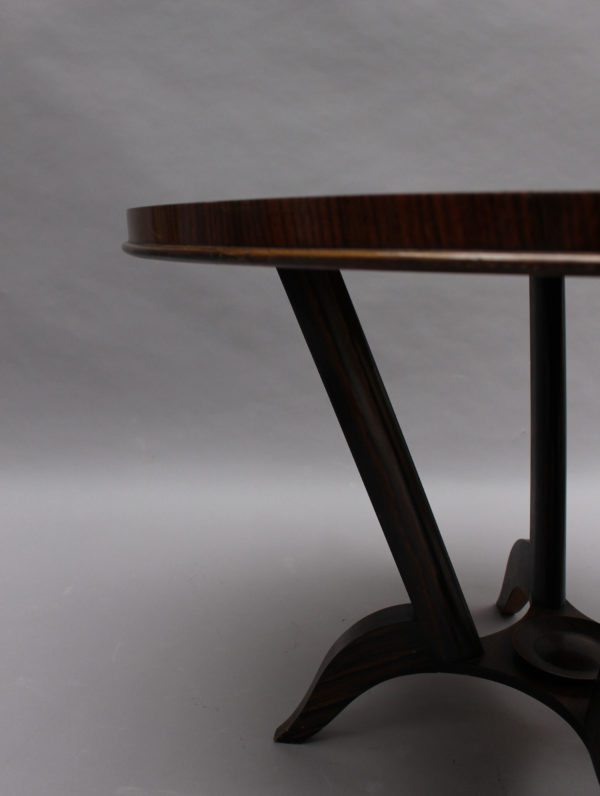 French Art Deco Rosewood Gueridon with a Four Curved-Leg Pedestal - Image 4