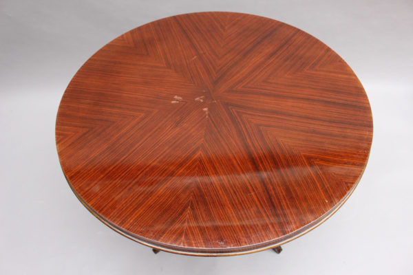 French Art Deco Rosewood Gueridon with a Four Curved-Leg Pedestal - Image 10