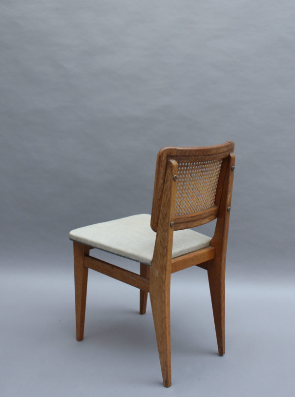 Set of Six French 1950s Dining Oak Chairs by Maison Roset - Image 5