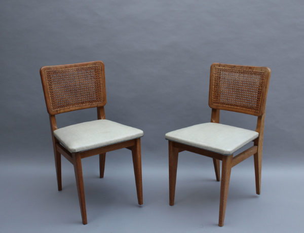 Set of Six French 1950s Dining Oak Chairs by Maison Roset - Image 10