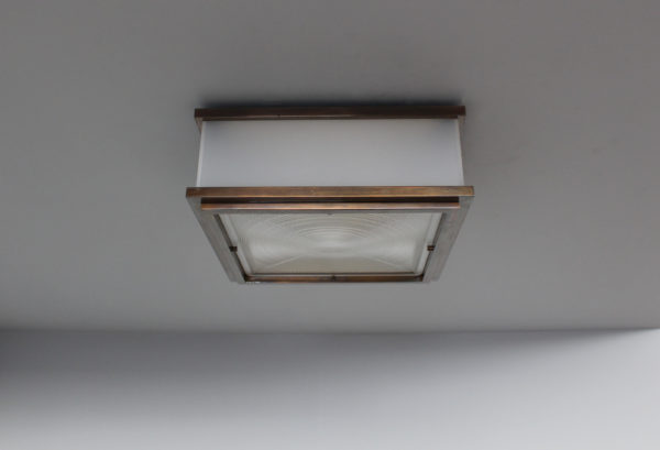 A Fine French Art Deco Bronze, Lucite and Glass Ceiling Lights - Image 5