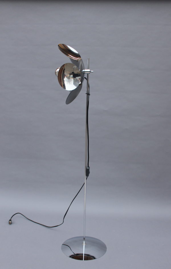 Fine French 1970s Adjustable Chrome Floor Lamp - Image 11