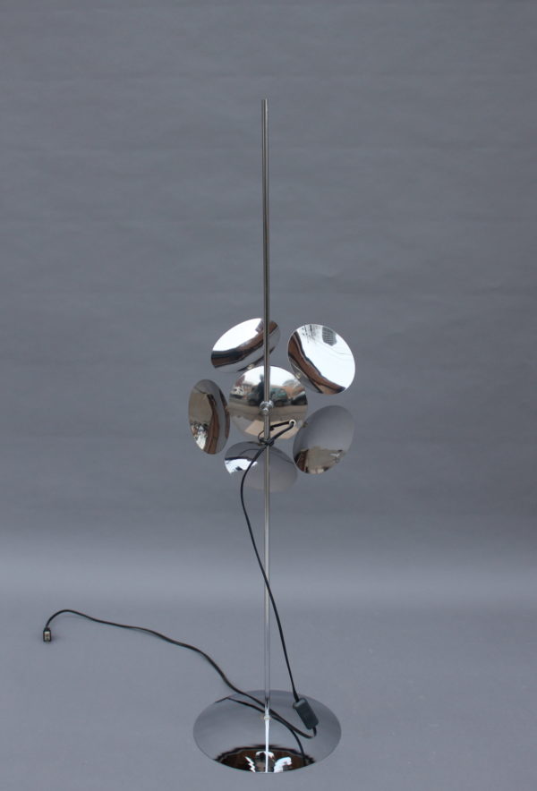 Fine French 1970s Adjustable Chrome Floor Lamp - Image 8