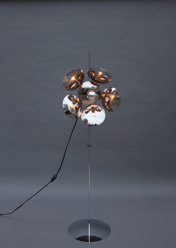 Fine French 1970s Adjustable Chrome Floor Lamp - Image 9