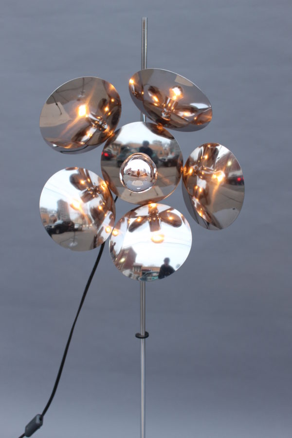 Fine French 1970s Adjustable Chrome Floor Lamp - Image 5