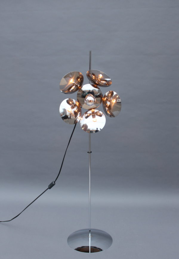 Fine French 1970s Adjustable Chrome Floor Lamp - Image 2