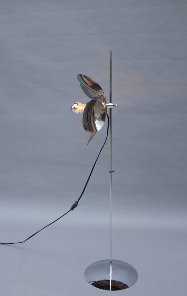 Fine French 1970s Adjustable Chrome Floor Lamp - Image 10