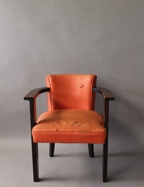 A Fine French Art Deco Stained Wood Desk Chair - Image 6