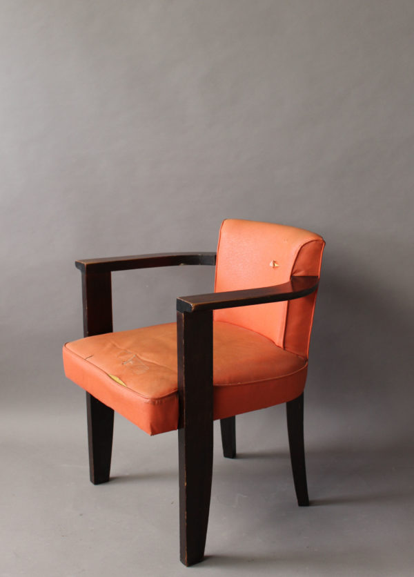 A Fine French Art Deco Stained Wood Desk Chair - Image 8