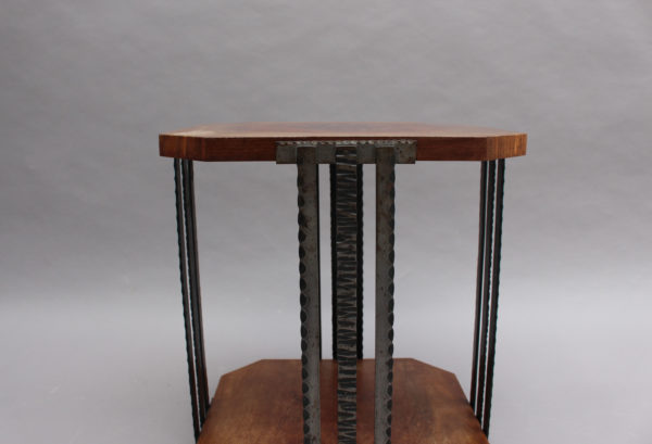 A Fine French Art Deco Wrought Iron and Walnut Gueridon - Image 10