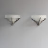 4 Fine French Art Deco Chrome and Glass Sconces by Jean Perzel