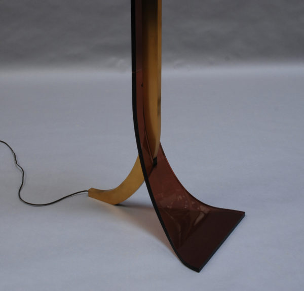 2 Fine French 1970s Metal and Plexiglas Floor Lamps Attributed to Philippe Jean - Image 7