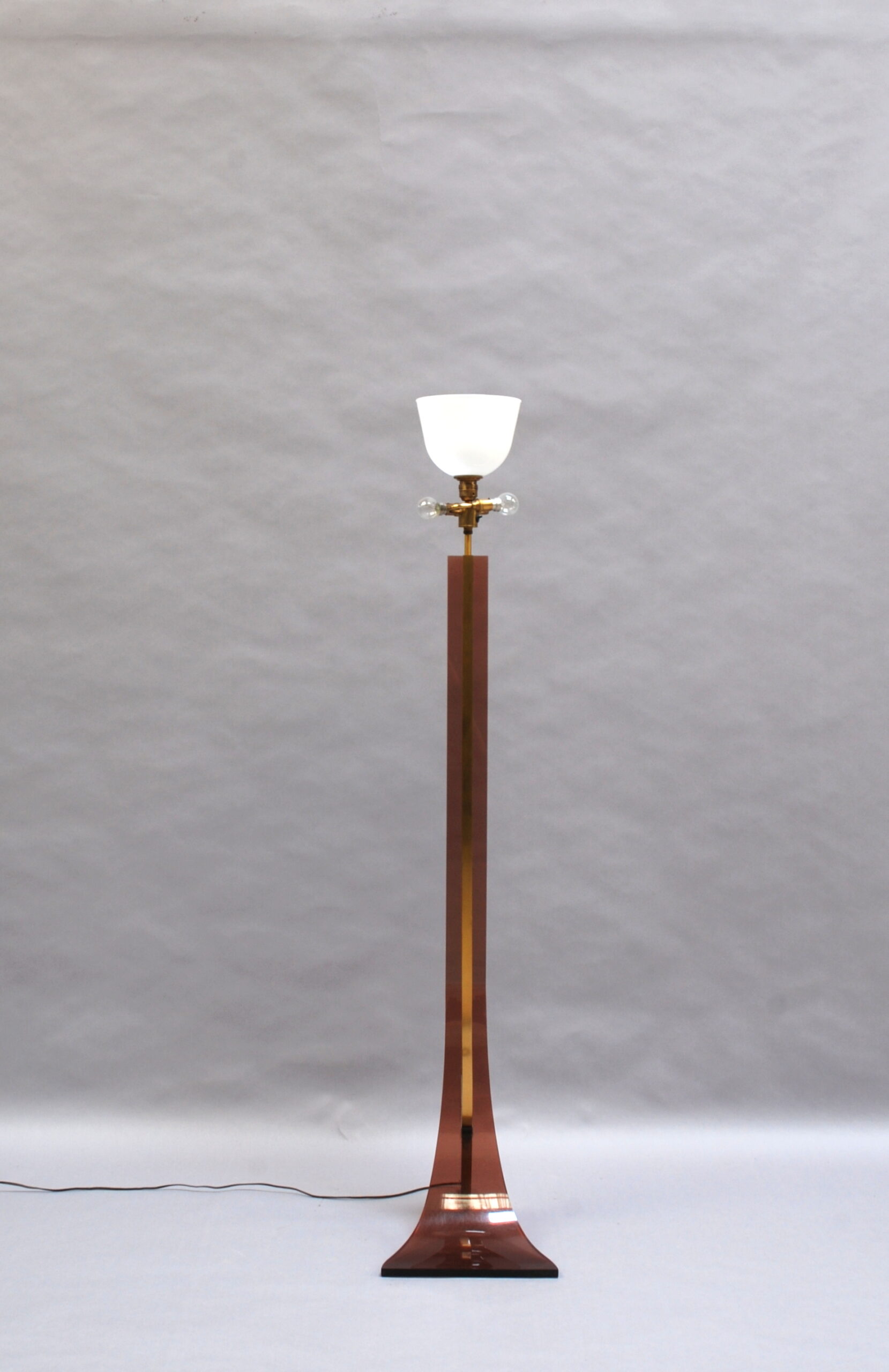 2 Fine French 1970s Metal and Plexiglas Floor Lamps Attributed to Philippe Jean - Image 3