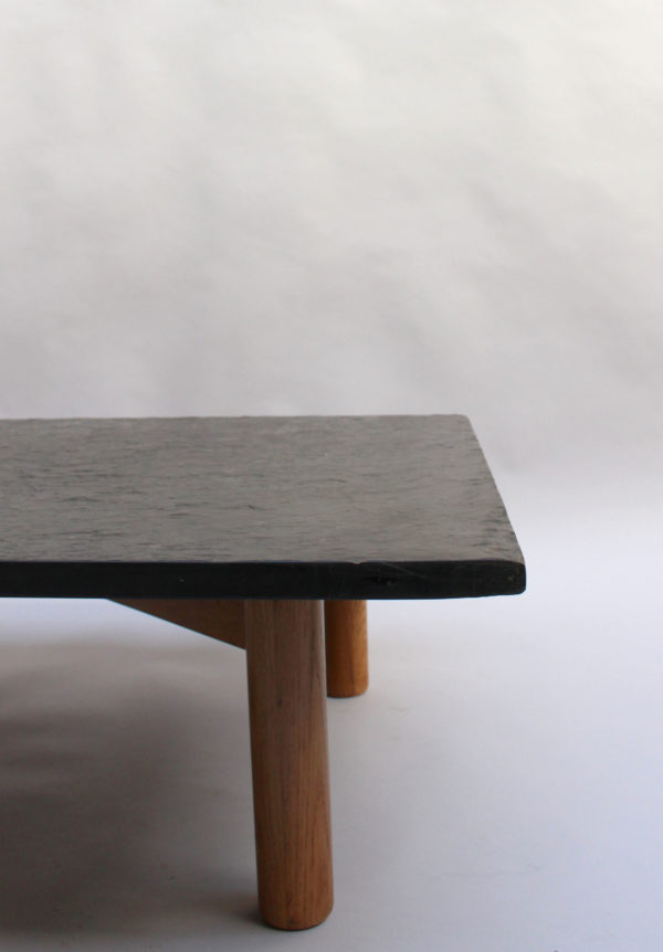 A Fine French 1950's  Slate and Oak Coffee Table - Image 8