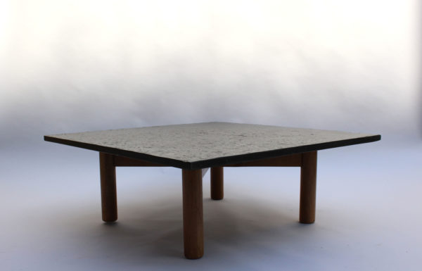 A Fine French 1950's  Slate and Oak Coffee Table - Image 3