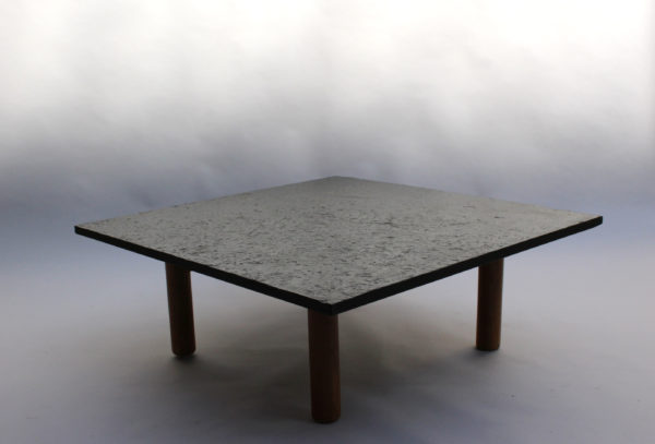 A Fine French 1950's  Slate and Oak Coffee Table - Image 5