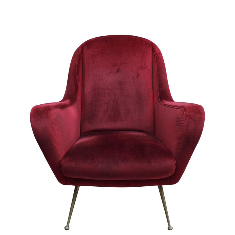 red velvet lounge chair