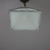 French Art Deco Trapezoidal Glass and Chrome Ceiling Fixture/Lantern