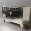 Fine French Art Deco Mirrored Buffet or Commode with Wooden Legs and Handles