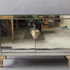 Fine French Art Deco Mirrored Buffet or Commode with Wooden Legs and Handles