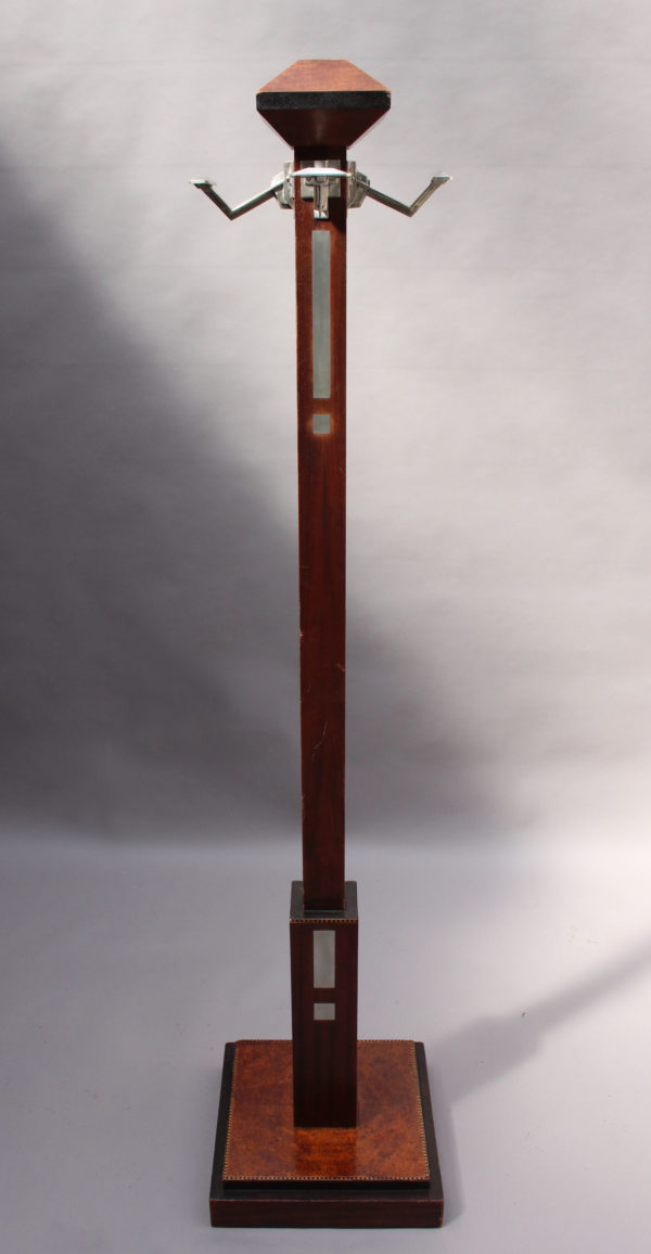 A Fine 1900's Mahogany, Marquetry and Metal Coat Rack - Image 2