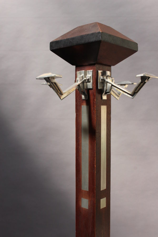 A Fine 1900's Mahogany, Marquetry and Metal Coat Rack - Image 4