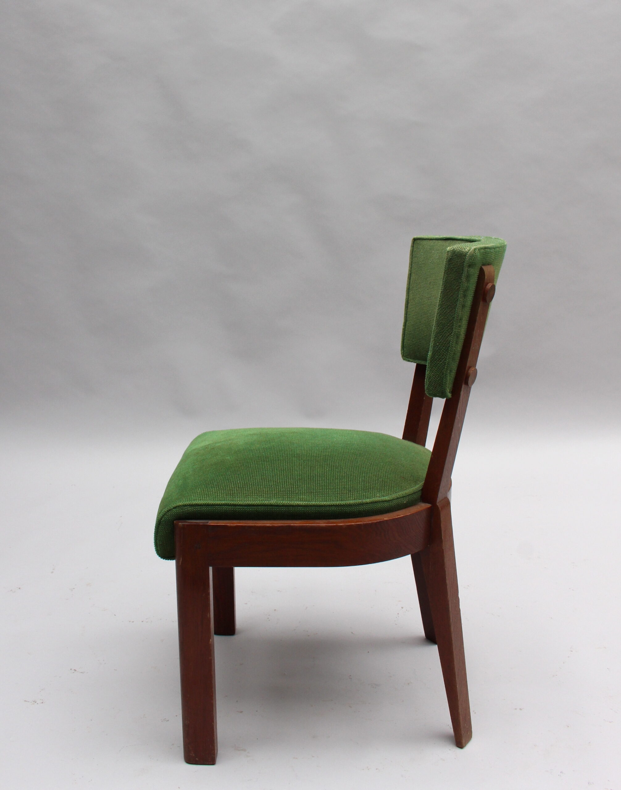 Set of Six Fine French Art Deco Oak Chairs by Charles Dudouyt - Image 4