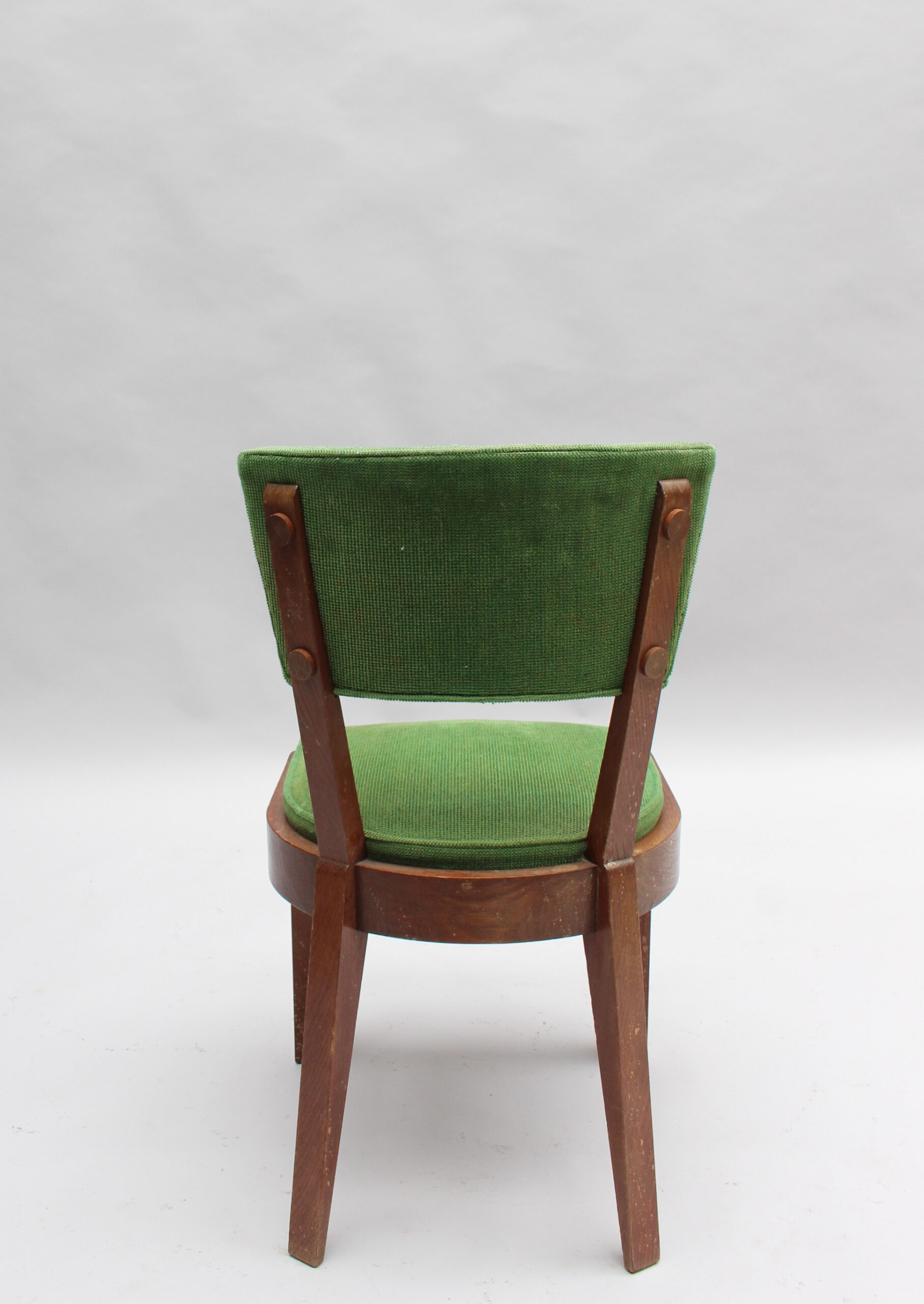 Set of Six Fine French Art Deco Oak Chairs by Charles Dudouyt - Image 6